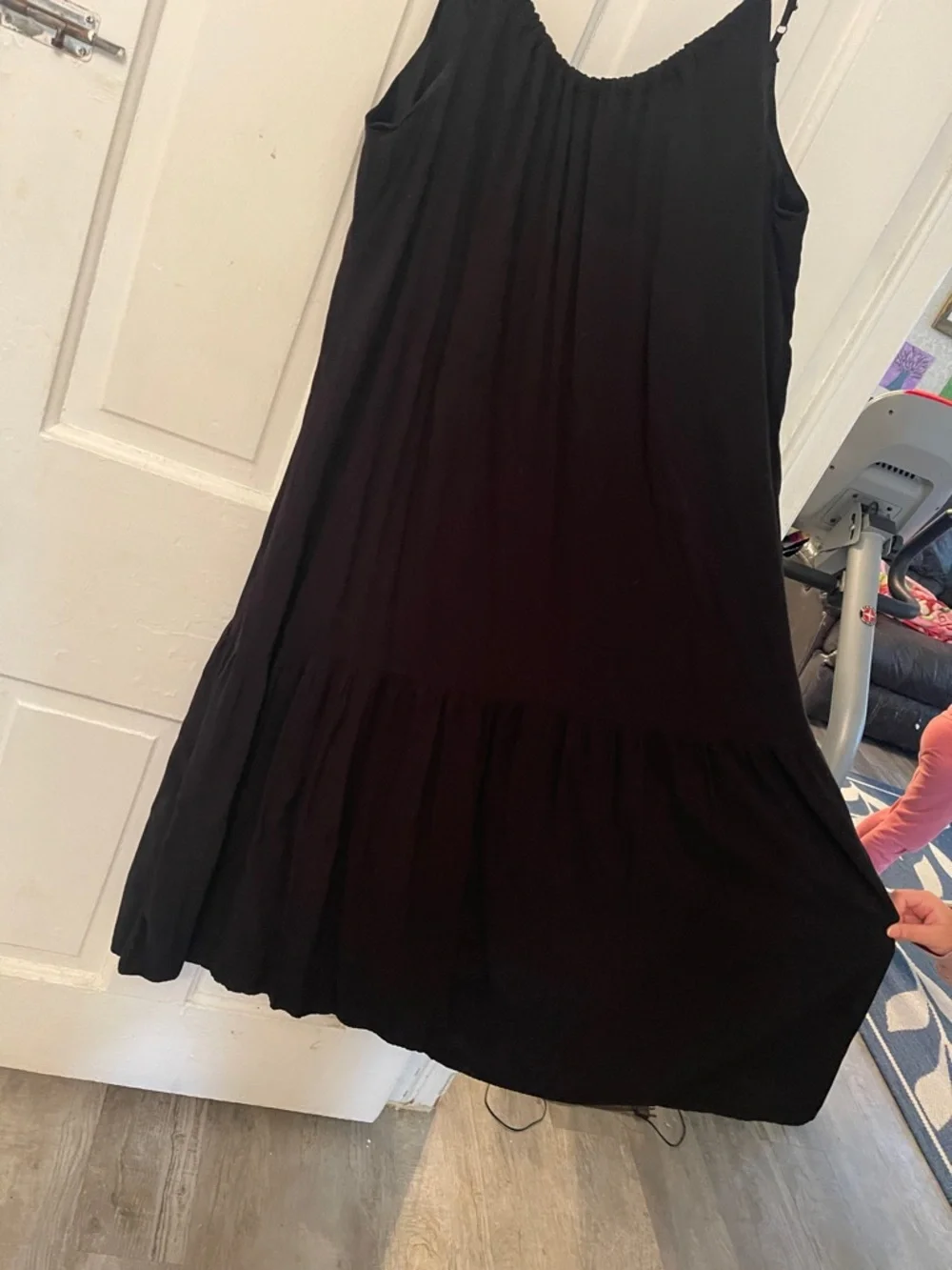 Black Spaghetti-Strap Women’s Midi Dress - Picture 2 of 6